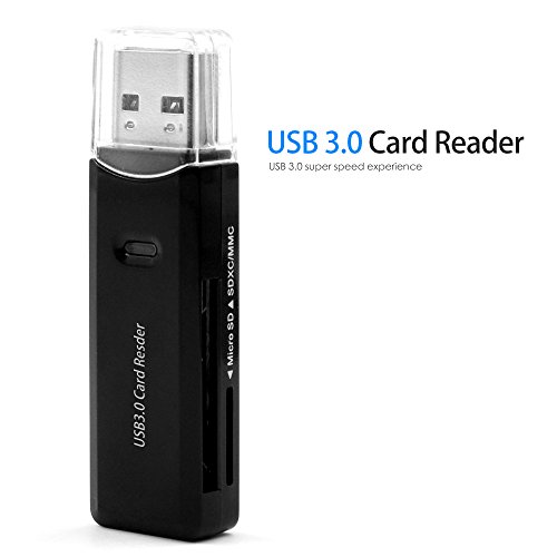 Kartenleser, 2-in-1 USB 3.0 Kartenleser Kartenlesegerät mit zwei TF/SD Kartenslots für SDHC/SDXC and microSDHC/microSDXC cards