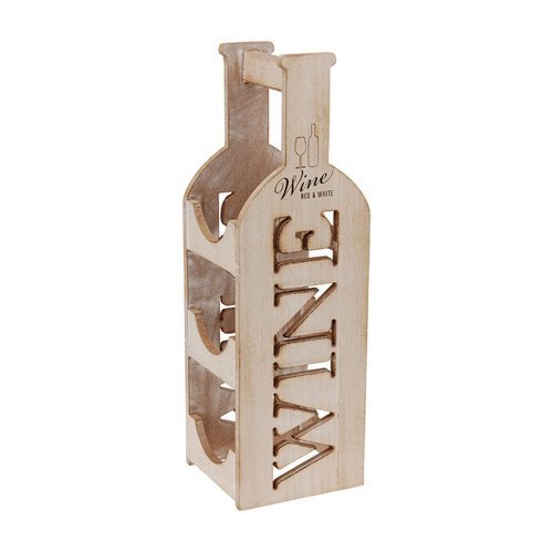 Weinregal aus Holz, Vintage-Look, 3 Flaschen, Einrichtungsdesign und Geschenkidee