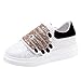 Produktbild Mymyguoe Klettverschluss mit Strass Schuhe Damen Plateauschuhe Runder Kopf Segelschuhe Schlupf Halbschuhe Bequeme Spleißen Slip-on Loaferschuhe Flach Pumps Rutschfeste Mode einfache Wilde Sneaker