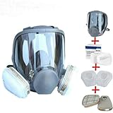 15in1 Full Face de gran tamaño, 1 paquete de careta antigás, 10pcs (5 pares) 5n11 Filtro de algodón para máscara antigás de respirador, 2pcs 6001CN Cartucho de vapor orgánico, 2pcs 501 Tapa de filtro