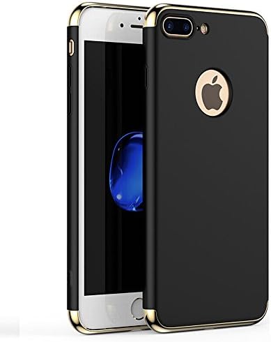WYBAN iPhone 7plus Case, 3 in 1 Ultra Thin Hard Anti-Scratch Shockproof Electroplate Frame with Coated Surface Excellent Grip Case for Apple iPhone 7plus (Iphone7plus, Black)