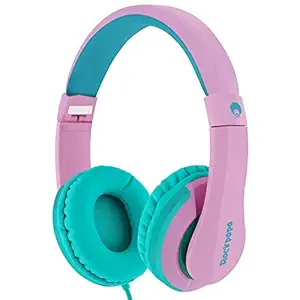 Rockpapa I20 Wired On Ear Headphone with Mic (Pink/Green)