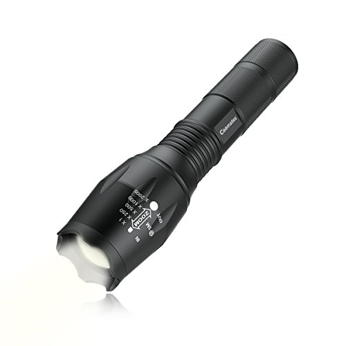 Zoombar Superhelle Taktische LED Taschenlampe - Coomatec SD-100 Outdoor Wasserdicht LED Camping Handlampe, Mit einstellbarem Fokussierbar, 900 lumen