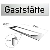 Selbstklebend Kinekt3d Leitsysteme Aluminium Türschild Gaststätte 160 x 40 x 1,5mm (Oberfläche veredelt) • Selbstklebend