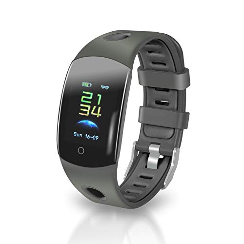 Tomate Dorado TD Reloj Inteligente con Pulsómetro, Resistente al Agua IP68, Pulsera de Actividad, Color Negro