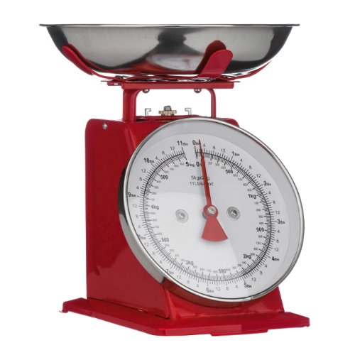 Premier Housewares Küchenwaage Retro-Stil 5 kg, Rot