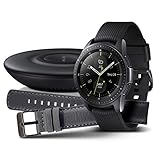 Samsung Galaxy Watch 42mm Bundle, schwarz + Charger und Lederarmband [Exklusiv bei Amazon] - 