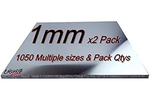 CABOODLE 1mm Aluminium Sheets & Plates - Multiple size's and Pack Qty's (100mm x 100mm x 1mm - 2Pk)