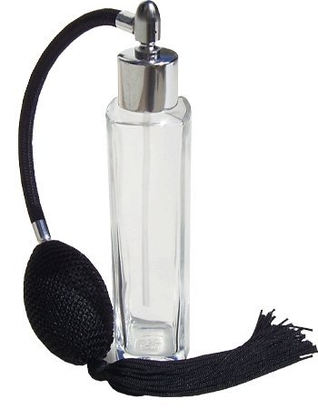 Glass Antique Style Slim Atomizer 50ml, with Black Tassel