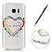 Produktbild CaseHome Silicone Gel Samsung Galaxy S7 Hülle(Mit Frei Tippen Sie Auf Stift) Transparent Weiche Silikon Schutzhülle,Weicher Flexibel Klar Gel Silikon TPU Hülle Superdünn Stoßfest Tasche Telefon-Kasten Schutz Tasche Schutzhülle Durchsichtig Handyhülle Silikon Case Schale für Samsung Galaxy S7 with Beautiful Colourful Pattern Design-Matchsticks Hearts
