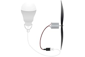 YJDOORPLAY Kit Generatore di energia eolica Con USB LED Luce Motore Turbina Eolica Set Educativo Per Apprendimento Domestico Con 18 centimetri Elica ABS Telaio In Metallo 5W Luce