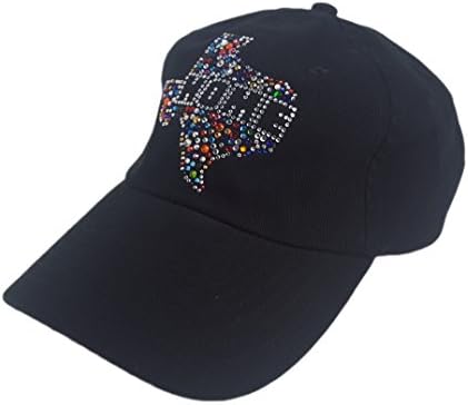 NCAA Texas Longhorns Women's State Home Confetti Rhinestone Cap, One Size, Black