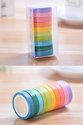 10Rollos Westeng Pegatinas Cintas Decorativas Washi Tape Arco Iris Rollos De Manualidades DIY Papel Cintas Adhesivas reviews 10Rollos Westeng Pegatinas Cintas Decorativas Washi Tape Arco Iris Rollos De Manualidades DIY Papel Cintas Adhesivas