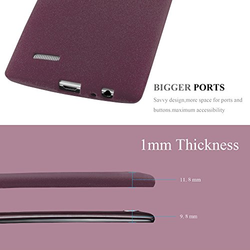 Cadorabo LG G4 Funda Super Delgada de Silicona TPU en Frost Lila Burdeos  Dise  o Frost      Cubierta Protectora Ligera Flexible con Antichoque para Tel  fono M  vil     Gel Protecci  n Carcasa Case Cover