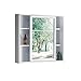 Produktbild J-Z Raum Aluminium Profil Bad Spiegel Schrank Spiegel Box Reinigung Der Schrank Wandbehang Schrank Der Spiegel Kann nach Links und Rechts Schieben (Farbe: # 3, Größe: 60 * 70 cm), 3, 60 * 70 cm