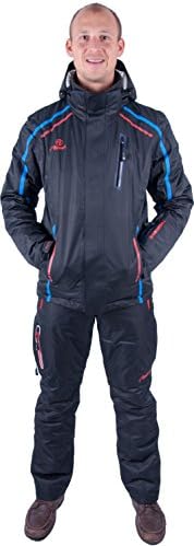 Alpine Men's Ski Jacket and Trousers Set of 2 in Black, Men, black, Large