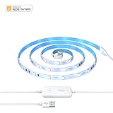 Compatibilidad amplia: La tira de luces LED inteligente iHaper está desarrollada para funcionar con Apple HomeKit. No se requiere un concentrador o aplicación adicional cuando se controla mediante la app Apple Home o los comandos de voz de Siri. También funciona con Alexa y con Google Assistant