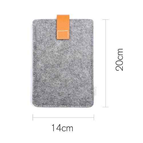 Inateck Kindle Paperwhite Hülle Case Filz Sleeve für Amazon neue Kindle Paperwhite 2015 300 PPI 3.Gen/ 2014/ 2013/ 2012 und Kindle Fire HD 6 20 cm x 14 cm, Verschluss mit Druckknopf, grau - 4