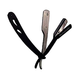 Straight Cut Throat Shaving Razor, Manual Traditional Professional Barber Razor for Men (Stainless Steel Black SAND) S&S… - Image 4