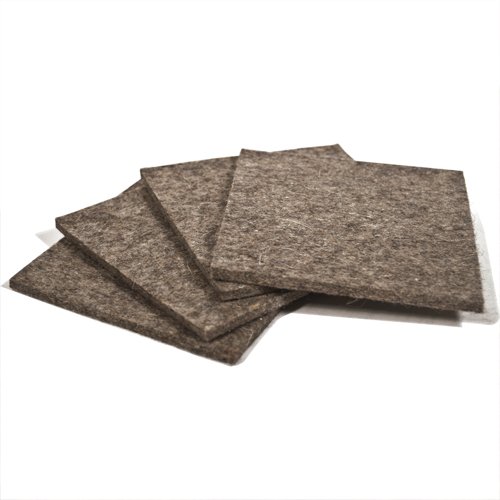 Viereckige Filzuntersetzer, grau, 10 x 10 cm, 4 mm dick - 3