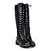 Produktbild ABsoar Lange Stiefel Damen Mode Leder Boots Punkrock Kampfstiefel Casual Schnürschuhe Freizeitschuhe Knie Hoch Stiefel Britische Stil Stiefeletten mit Erhöhen Plattform