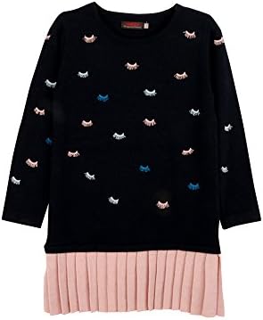 Catimini Girl's Robe Tricot Pli Dress, Blue (Navy), 4 Years