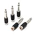 Produktbild 6,35 mm 1/10,2 cm TS Stereo Stecker auf RCA Buchse 5-Pack