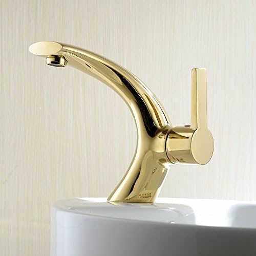 TougMoo New Arrival Bathroom Gold Bathroom Faucets Basin Faucet Gold Finish Brass Mixer Tap With Ceramic Torneiras Para Banheiro F6141-2,Chrome,Yellow