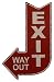 Produktbild Blechschild Dekoschild Schild Exit Way Out Ausgang Pfeil Antikstil Retro 40x25cm