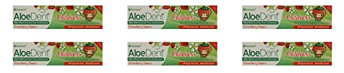 (6 PACK) - Aloe Dent Aloe Vera Childrens Toothpaste - Fluoride Free | 50ml | ...