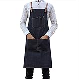 Palabra clave: Kitch ZHAOHH Delantal sin Mangas Camarera Ropa de Trabajo Denim Chef Correas Ajustadas Delantal de Trabajo Delantales de Limpieza Uniformes Trabajo Delantales Hombres