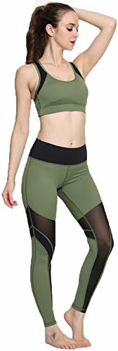 YGXL Sportswear 2 Pieces/Set Ladies Tracksuit High Elasticity Sports Clothing Halter Top + Leggings Fitness Suits for Yoga, Running and Other Activities