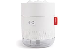 APEBAZY Humidificateur, mini humidificateur portable, humidificateur à brume fraîche, humidificateur de bureau USB, fonction veilleuse, arrêt automatique pour chambre, bureau, voiture (500 ml) (blanc)
