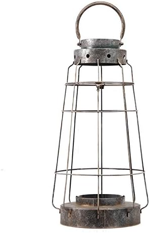 European Style Retro And Nostalgic Iron Art Glass Candlestick,Large One