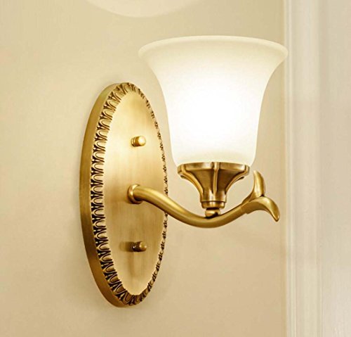 Preisvergleich Produktbild LED Wandleuchte, American Copper Single Head Doppelwandleuchte, Wohnzimmer Lampe Schlafzimmer Nachttisch Wandleuchte E27 enthält keine Glühbirne XIOAXIOA