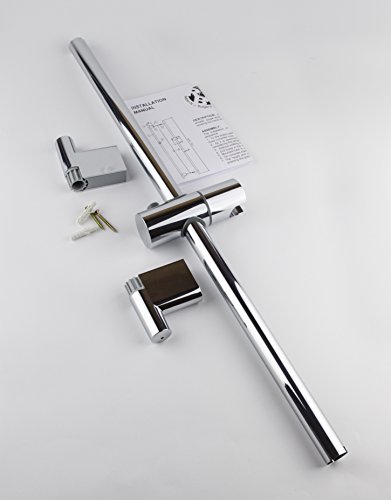 RBN Dusche Duschstange mit Handset Halterung Halter verstellbar Höhe, Chrome Finish, Made in EU, chrome, 90 cm / 35.4 in - 2
