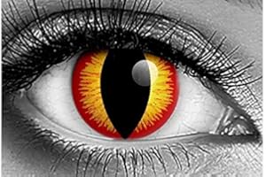 WINIS lentilles pour Halloween annuelles valables 1 an de Couleur sans Correction Fantaisie Crazy déguisement (Banshee)