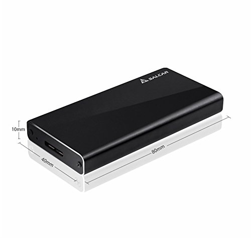 Salcar mSATA Aluminium Festplattengehäuse mit USB 3.0 Datenkabel für 2.5″ mSATA SSD Schwarz - 4