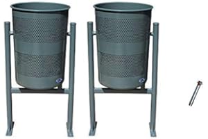 Pal Ferretería Industrial Papelera de Calle Circular de Hierro Gris - 2 Papeleras + Tornillería