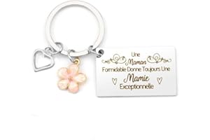 QONCV Cadeau Mamie Porte Clef Mamie, Cadeau Fete des Grand Mere Cadeau Fete des Meres Cadeau Noel Mamie Cadeau Fete des Mamie Cadeau Grand-mere Anniversaire Mamie Idées Cadeaux Femme,Cadeau Merci Mamie