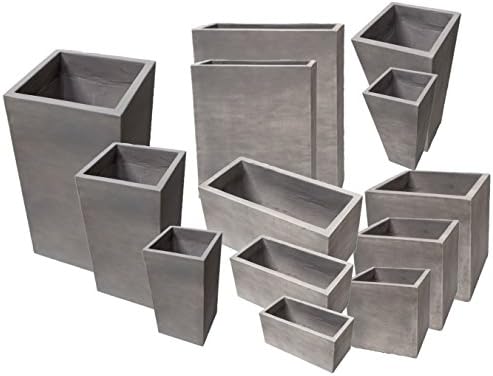 Planters, flowerpot of light cement, light cement, antique grey, “solid cut” “UV-proof and frost resistant” “frost proof” “quality product” from Blumenkübelxxl