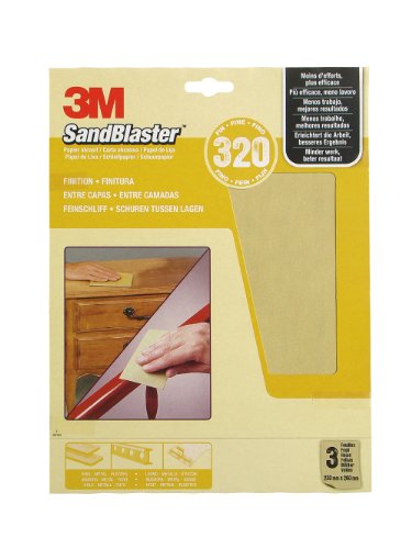 3M SandBlaster Hochleistungsschleifpapier Körnung P320/fein, 230 x 280 mm, 3-er Pack 60-320