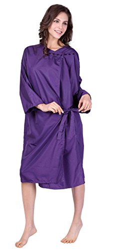 WM Beauty Water Repellent Adjustable Kimono Style Hair Styling Cape with Sleeves, Purple