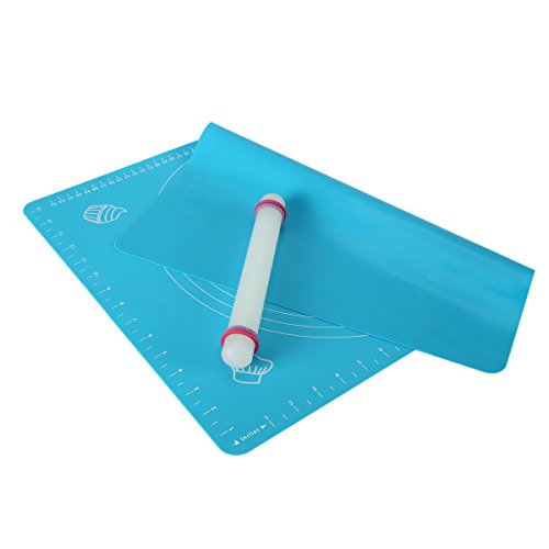 Thsinde Backmatte Rollstab Fondant Ausstecher Rosen Ausstecher,Nonstick Maße Fondant Teig Gebäck Backmatte, 50 * 40cm, für Hausfrau, Kochen Enthusiasten - 3