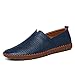 Produktbild SCSY-Oxford-Schuhe Komfortable Drive-Müßiggänger der Männer beiläufige leichte weiche Lederhohlatmungsaktiv EIN Fußpedalboot Mokassins (Color : Hollow Blue, Größe : 44 EU)