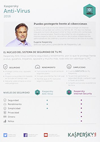 Kaspersky 2016 - Antivirus 3 Usuarios Base Kaspersky 2016 - Antivirus 3 Usuarios Base