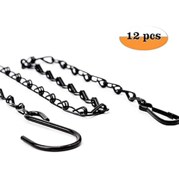 LUTER 12 Stück 22.4 Zoll Metall Ketten zum Aufhängen Schwarz Hanging