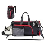 UBaymax Sporttasche Reisetasche mit Schuhfach, 3 in 1 Design Faltbare Fitnesstasche Umhängetasche Gym Bag, 32 Liters Wasserdicht Handgepäck Weekender Rucksack für Männer und Frauen