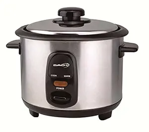 Saachi RC60 Automatic Rice Cooker 3 Cup (Uncooked), Auto Off with Keep Warm, Stainless Steel & Non-Stick Pot, Silver