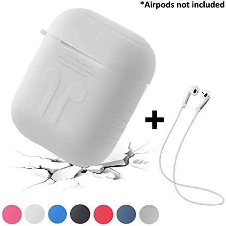 Airpods Silicone Case,Shock Resistant Silicone Protective Cover with Premium Quality,Colorful Full Soft Skin for Apple Airpods Charging Case (Clear)